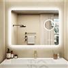 STARLEAD Specchio da bagno a LED con 5 lente d'ingrandimento, 60 x 80 cm, con illuminazione a specchio, dimmerabile, 3 temperature di colore, funzione di memoria, IP44, vetro temperato