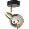 Qazqa vidro - Lampada da soffitto/parete Art déco - 1 luce - L 12 cm - Oro/Ottone - Art déco - Soggiorno I Camera da letto I Sala da Pranzo I Cucina