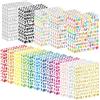 Dermalyx 44 Fogli Adesivi Piccoli Lettere di 1 Cm, Adesivi Alfabetici Multicolore, Numeri Autoadesivi in Vinile, Set da 4972 Pezzi, Adesivi per Scrapbooking