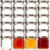 gouveo Set da 24 vasetti per conserva mini rotondi (0,04 l) con coperchio twist-off argento TO 43 per marmellate spezie salse assaggi (EGR040S)