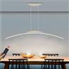 WERSVG Lampada a Sospensione a LED Dimmerabile Lampada da Tavolo da pranzo Moderna con Telecomando con Design ad arco Lampadario Regolabile in altezza per Sala da Pranzo Soggiorno Cucina 56W,L120cm, Bianco