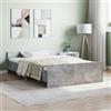 Gecheer Struttura Letto,Giroletto,Singolo,Moderno,in Legno Multistrato,Grigio Cemento,con Testiera,con Pediera,120x200 cm,Letto Piazza e Mezza,Letto con Doghe,Letto,Singolo,Letto con Pediera