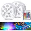 ALED LIGHT Luce Subacquea con Telecomando, 2 pcs Sommergibili Luci RGB Multi Colore Cambia LED Impermeabile Luci illuminazione di Stagno per Vaso Base, Decorazione