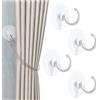 INCREWAY Ganci per tende a forma di C, senza trapano, colore bianco, 4 pezzi, supporti per tende da parete, per tende velate, trattamento delle finestre, organizzazione e decorazione della casa