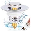 Glovios Tappo Lavandino Bagno, Glovios Inossidabile Tappo Bidet Universale con Filtro Anti Clogging, Tappo Lavabo Bagno Click Clack per Bagno Cucina Vasca (32-42mm)