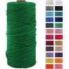 JeogYong Corda di Cotone Naturale Macrame, 4 Fili di Spesso Filato Corda di Macrame per Arazzi, Appendini per Piante, Artigianato Fai da Te, Decorazioni, Confezioni Regalo 3mm x 100m (Esmeralda)