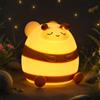 Gemmac Luce Notturna Bambini, 1200mAh 7 Colori Lampada Silicone with Timer | 3 Livelli di Luminosità, USB Ricaricabile, Senza BPA, Controllo Touch, Forma di Ape, Lampada da Comodino, Regalo per Adulti