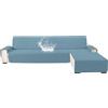 YSTELLAA Copridivano 3 Posti Con Penisola(L 255 CM), Blu Chiaro | Copridivano Angolare Destra/Sinistra Universale Reversibile, Fodere Divano Forma L Antigraffio, Facile Lavare