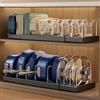 Magheo Porta Coperchi Pentole Salvaspazio, Espandibile Organizer Pentole e Padelle con 9 Divisori Regolabili, 32-57CM Organizer Cucina, Kitchen Pot Lid Storage Rack (Nero, 2 Pezzi)