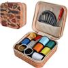 Zimoer Accessori per Cucire Portatile, Set Ago e Filo Retrò Alla Moda, Kit da Cucito da Viaggio in Pelle Pu, Kit Completo per Cucire con Accessori per Cucire, per Adulti, Principianti, Viaggi (Pesce)
