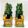 Siunwdiy Statue Cani Foo Cinesi in Ceramica - Coppia di Leoni Guardiani del Tempio, Decorazione Feng Shui, Set Regalo Orientale,Dark Green,9.84 * 15.35in