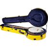 Crossrock CRF2000BJYL - Custodia in fibra di vetro, adatta per 5 corde risonatore Banjo, stile zaino, colore: Giallo