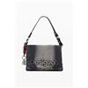 Desigual, Borsa denim media, Donna, Nero, U