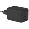 Amazon Basics Caricabatterie da Parete Nano GaN USB-C con Ricarica Rapida, 65W a 2 Porte per Laptop, Tablet e Smartphone, Nero