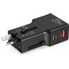 Celly - Adattatore da Viaggio Universale 25W, con porte USB-C e USB-A, Compatibile con 150+ Paesi, Caricatore Slim Portatile per Smartphone e Tablet