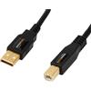 Amazon Basics AmazonBasics Cavo USB 2.0, A-maschio a B-maschio, con connettori placcati in oro (3 m) per Stampante, Nero