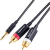 Amazon Basics Cavo audio adattatore da Aux 3,5 a 2 RCA per amplificatori, casse attive, con connettori placcati oro, 2.4 m, Nero