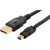 Amazon Basics Cavo da USB-A a mini USB 2.0, velocità di trasferimento di 480 Mbps, con connettori placcati oro, 1.8 m, Nero