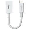 Amazon Basics Cavo convertitore da USB-C a USB-A 3.1 Gen 1 adattatore femmina, velocità 5 Gbps, certificazione USB-IF, per laptop, tablet, telefoni, bianco