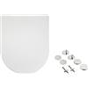 Amazon Basics forma di D Sedile WC in urea, finitura opaca, Bianco, 36.5 x 43 cm