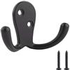 Amazon Basics Curvato ganci per accappatoio, piatto, AB4900-FB, Set da 5, Nero Opaco