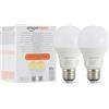 Amazon Basics Lampadina LED intelligente, dimmerabile, attacco E27, bianco caldo, 8W (60W Equivalent), compatibile solo con Alexa, 2 confezione