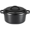 Amazon Basics Rotondo Casseruola in ghisa pretrattata con doppi manici, 1,89 l, Nero