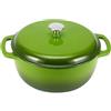 Amazon Basics Casseruola Rotonda in Ghisa Smaltata con Coperchio, 4,1 L, Verde