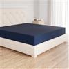 Amazon Basics Lenzuolo con angoli Matrimoniale, 180 x 200 x 30 cm, in 100% Microfibra con altezza da 30cm, Blu Navy