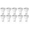 Amazon Basics Confezione da 10 faretti LED GU10, 4.7 W (equivalente a 50 W), luce bianca calda, non dimmerabili