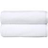 Amazon Basics Set Asciugamani Bagno Spugna 100% Cotone Telo Doccia 70x140 cm, Bianco, Confezione 2 Pezzi