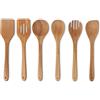 Amazon Basics - Utensili da Cucina in Legno, Set di 6 Pezzi, Legno di Acacia, Pre-Trattati con Olio, Sicuri per l'Uso con le Pentole