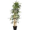 Amazon Basics Pianta di Bambou artificiale con vaso in plastica, Bamboo, 100 cm