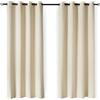 Amazon Basics Tende Oscuranti al 100% con Occhielli, 2 Teli, 132 x 244 cm, Beige