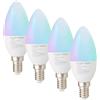 Amazon Basics - Lampadina intelligente E14, 2,4 GHz, Wi-Fi: nessun hub richiesto, funziona solo con Alexa, cambia colore, confezione da 4