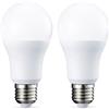 Amazon Basics lampadine a LED, con attacco Edison E27, piccole, da 10 W (equivalenti a 75 W), luce bianca fredda, non dimmerabili, Confezione da 2