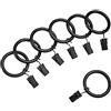 Amazon Basics Clip ad anello per tenda, diametro interno 25 mm, confezione da 7, nero