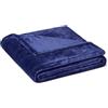 Amazon Basics Plaid da Divano, Coperta Plaid in Morbido e Soffice Pile, 127cm x 152cm, Blu Navy