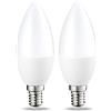 Amazon Basics Lampadina piccola a candela, a LED, attacco Edison E14 (SES), 4.9 W (equivalente a 40 W), luce bianca calda, non dimmerabili, confezione da 2