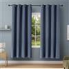 Amazon Basics Tende Oscuranti al 100% con Occhielli, 2 Teli, 132 x 213 cm, Blu Navy