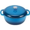 Amazon Basics Casseruola Rotonda in Ghisa Smaltata con Coperchio, 5,7 L, Blu