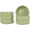 Amazon Basics Ciotole in Gres Smaltato, Set di 6 Pezzi, Lavabili in Lavastoviglie, 14cm, Verde Oliva