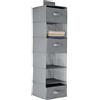 Amazon Basics Scaffale da appendere nell'armadio con 3 cassetti removibili, 6 livelli, Grigio, 17.53 D x 34.54 W x 30.99 H cm
