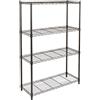 Amazon Basics Scaffaliera a 4 ripiani, altezza dei ripiani e piedini di livellamento regolabili, peso massimo 640 kg, Nero, 35.6 x 91.4 x 137.2 cm ( D x Wx H)