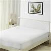 Amazon Basics Coprimaterasso Impermeabile Piazze Francese, Fascia Elastica Extra Profonda 45 cm, Lavabile e Silenzioso, 140 x 200 cm, Bianco
