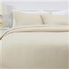 Amazon Basics Set copripiumino Matrimoniale in microfibra, 3 pezzi, copripiumino da 240 x 220 cm e 2 federe da 50 x 80 cm, beige, a righe