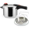 Amazon Basics Pentola a Pressione in Acciaio Inox a Induzione - 6 litri, Argento