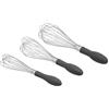 Amazon Basics 3 pezzi Set di fruste a filo in acciaio inox, 3 pezzi, Grigio