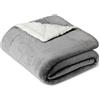 Amazon Basics Manta de Pelo Sherpa, 127 x 152 cm, Gris Oscuro
