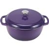 Amazon Basics Casseruola Rotonda in Ghisa Smaltata con Coperchio, 5,7 L, Viola